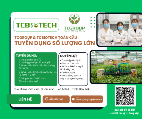 TCGROUP & TCBIOTECH Toàn Cầu Tuyển dụng