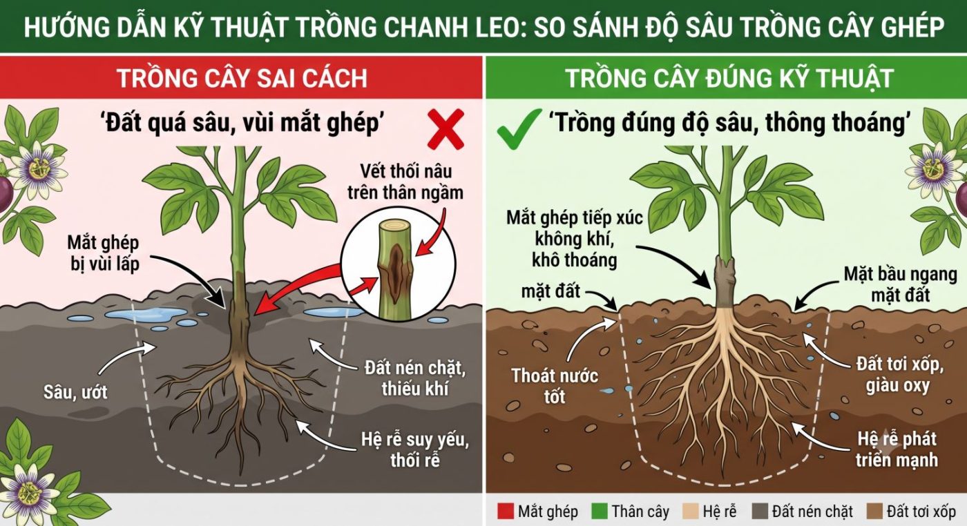 xử lý bệnh thối cổ rễ và đốm nâu trên chanh leo
